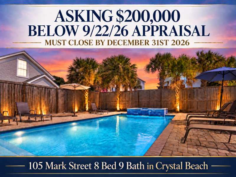 8 bedroom Detached Single Family at 105 Mark Street, Crystal Beach, Destin — photo 1