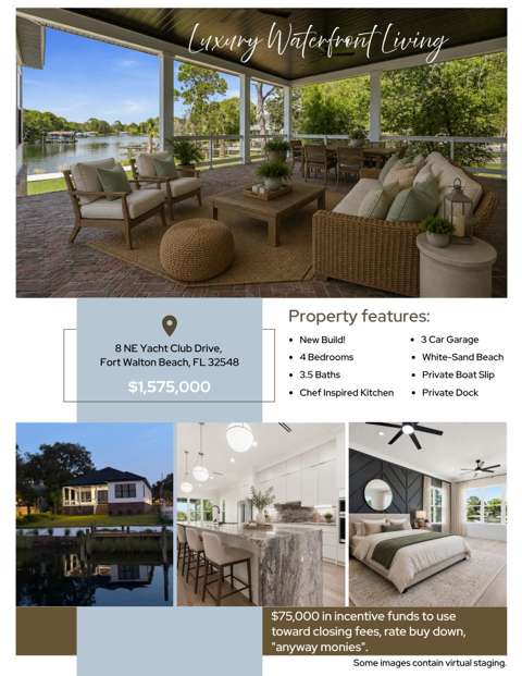 8 NE Yacht Club Drive, luxury home for sale in Fort Walton Beach