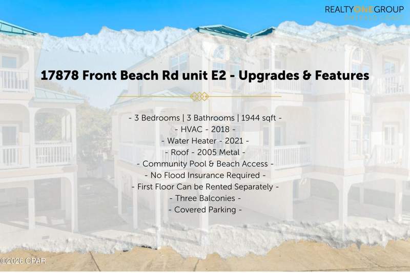 3 bedroom Attached at 17878 Front Beach Road 2, The Palms, Panama City Beach — photo 2