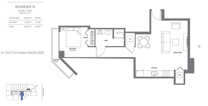 1 bedroom Condominium at 398 NE 5th St 2215, Map Of Miami Dade Co. FL., Miami — photo 2