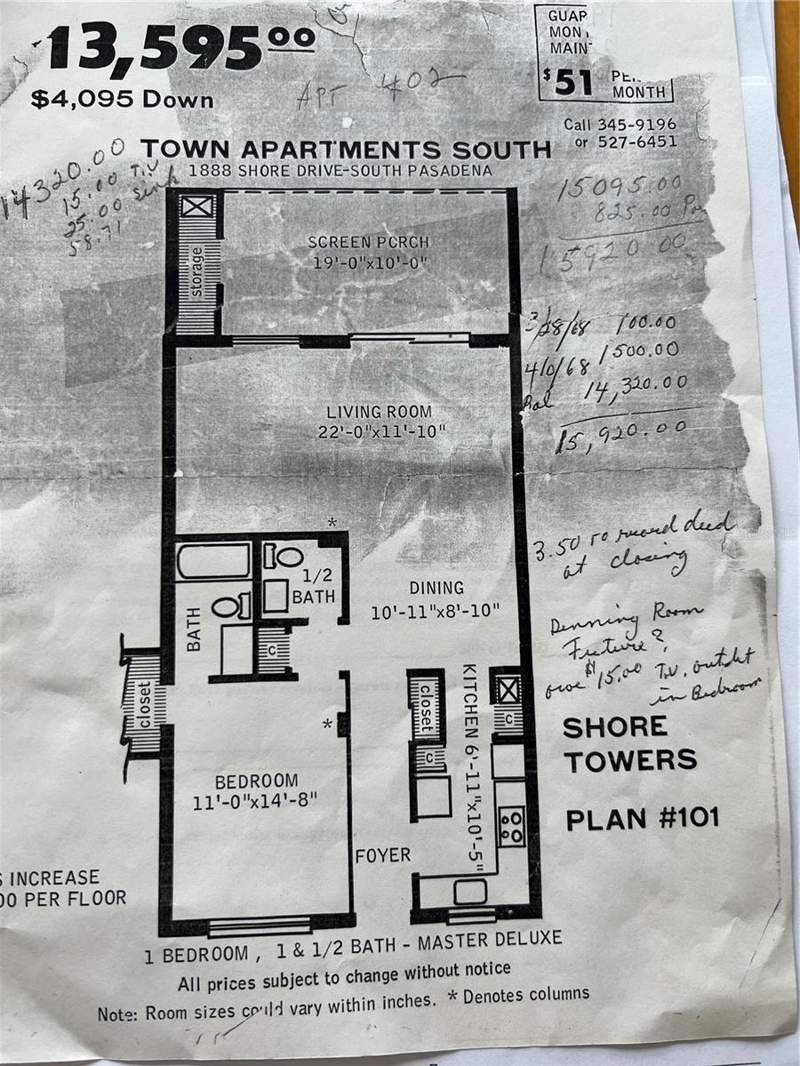 1 bedroom Condominium at 1868 Shore Drive #102, Shore Towers Building Town Apts, South Pasadena — photo 5