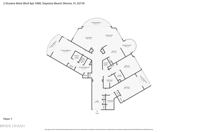 3 bedroom Condominium at 2 Oceans West Boulevard #1000, Oceans Grand Condo, Daytona Beach Shores — photo 2
