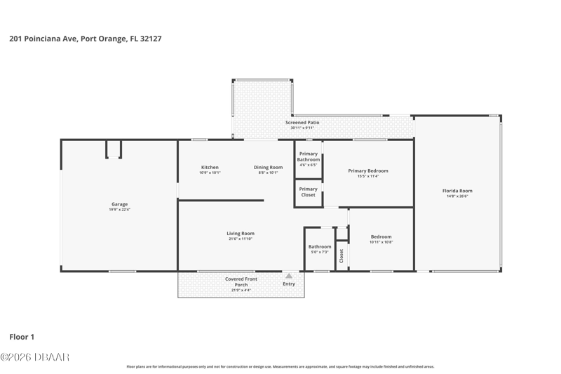 2 bedroom Single Family Residence at 201 Poinciana Avenue, Baywood, Port Orange — photo 2