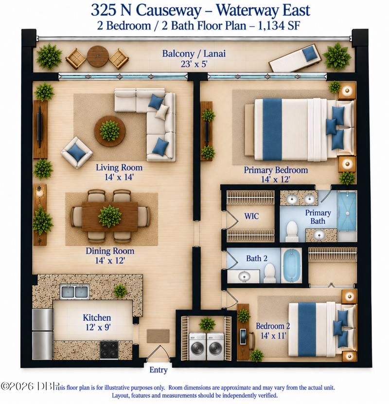 2 bedroom Condominium at 325 N Causeway #C302, Waterway East, New Smyrna Beach — photo 3