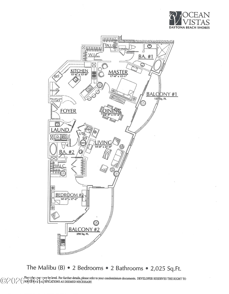 2 bedroom Condominium at 1925 S Atlantic Avenue #610, Ocean Vistas Condo, Daytona Beach Shores — photo 4