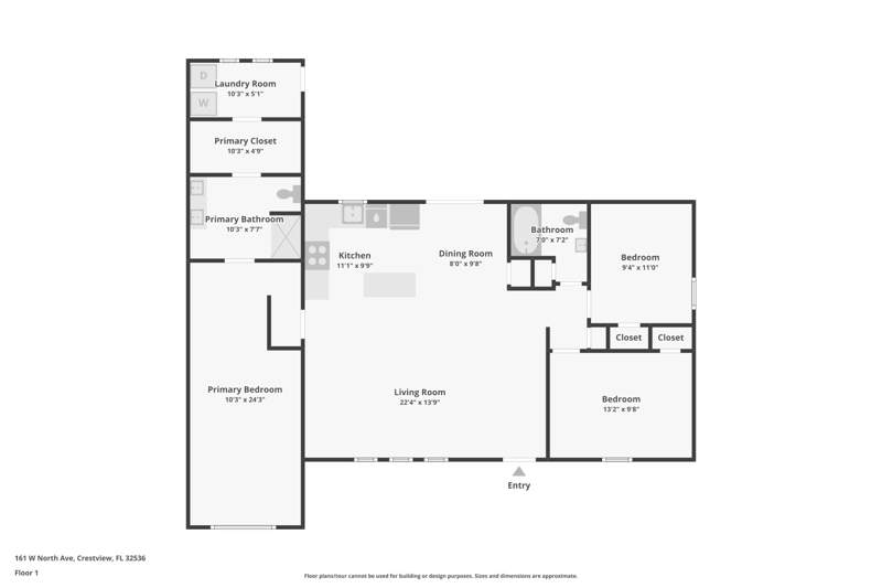 3 bedroom Detached Single Family at 161 W North Avenue, Jernigan S/D, Crestview — photo 3