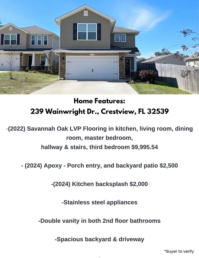 3 bedroom Detached Single Family at 239 Wainwright Drive, Stillwell Estates, Crestview — photo 3