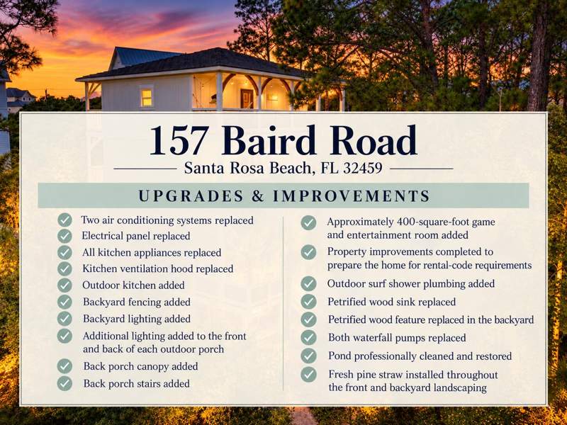 3 bedroom Detached Single Family at 157 Baird Road, Beach Highlands, Santa Rosa Beach — photo 4