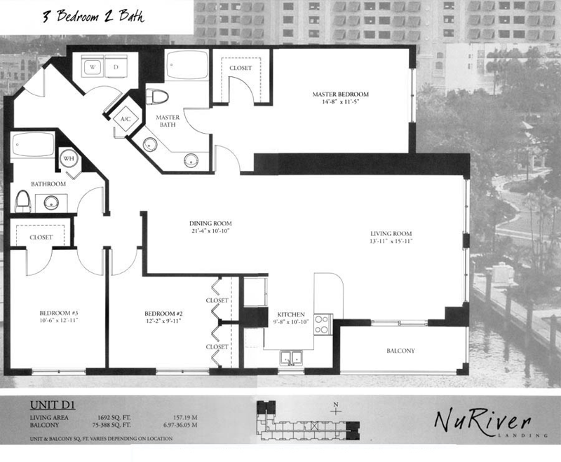 3 bedroom Condominium at 511 SE 5 Avenue #1217, Nuriver Landing Condo, Fort Lauderdale — photo 2