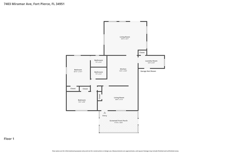 2 bedroom Single Family Residence at 7403 Miramar Avenue, Lakewood Park, Fort Pierce — photo 2