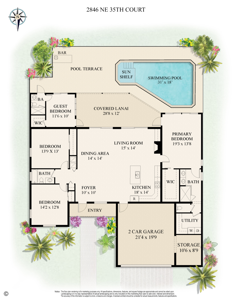 4 bedroom Single Family Residence at 2846 NE 35th Court, Lake Placid, Lighthouse Point — photo 2