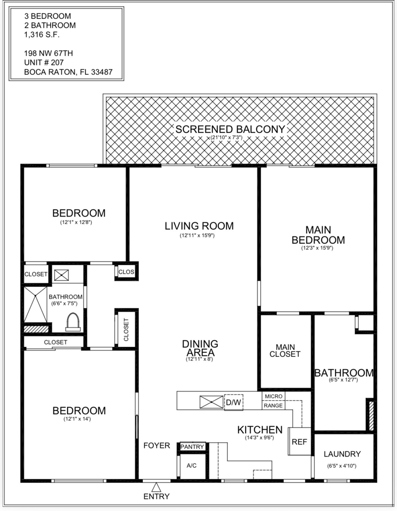 3 bedroom Condominium at 198 NW 67th Street #207, Boca Teeca Condo 9, Boca Raton — photo 3