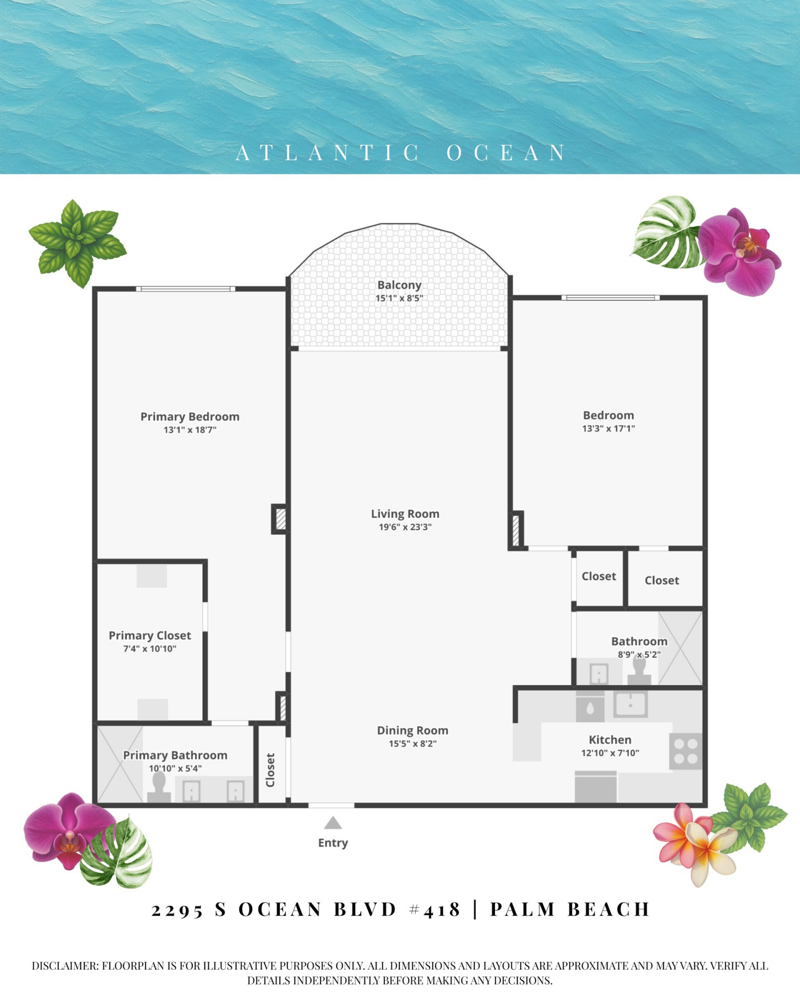 2 bedroom Stock Cooperative at 2295 S Ocean Boulevard #418, Twenty Two Ninety Five South Ocean Blvd, Palm Beach — photo 2