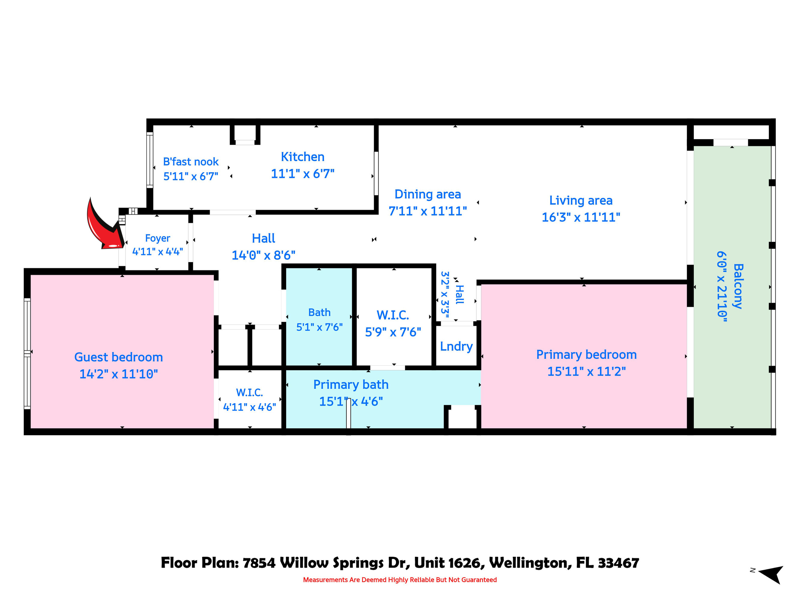 2 bedroom Condominium at 7854 Willow Spring Drive #1626, Gardens Of Willow Bend Condos, Lake Worth — photo 3