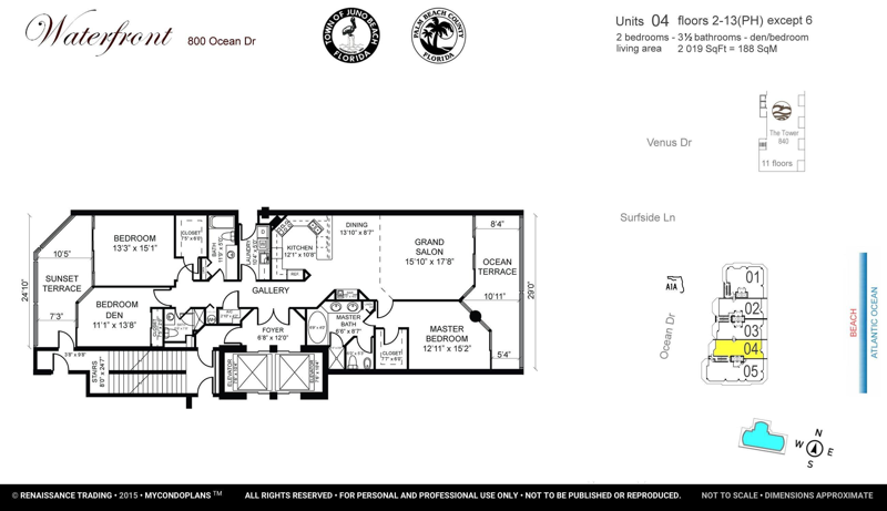 3 bedroom Condominium at 800 Ocean Drive #404, Waterfront On The Ocean At Juno Beach Co, Juno Beach — photo 2