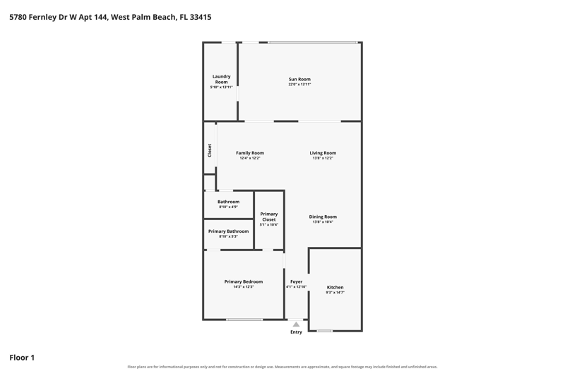 1 bedroom Condominium at 5780 Fernley Drive #144, Cresthaven Condo Townhomes Sec 3, West Palm Beach — photo 3