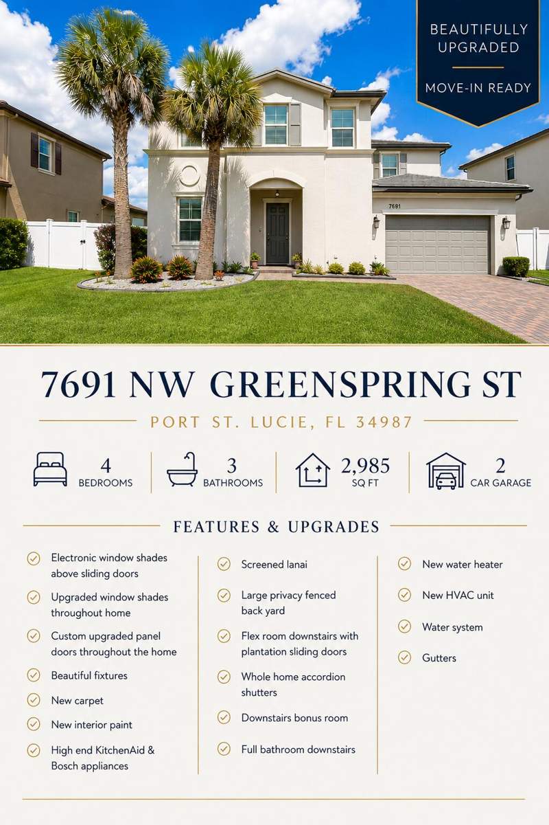 3 bedroom Single Family Residence at 7691 NW Greenspring Street, Copper Creek Plat No 2, Port St. Lucie — photo 2