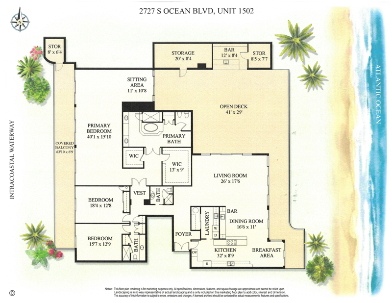 3 bedroom Condominium at 2727 S Ocean Boulevard #1502, Villa Magna Condo, Highland Beach — photo 2