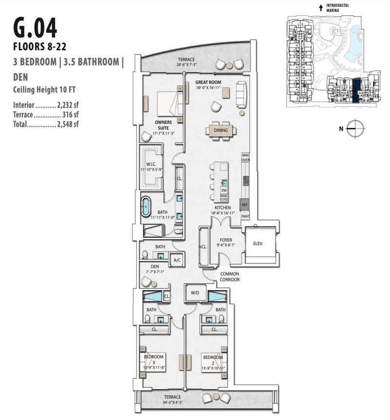 3 bedroom Condominium at 220 Lake Shore Drive #1608, Nautilus 220 Condominium, Lake Park — photo 2