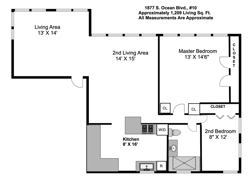 2 bedroom Stock Cooperative at 1877 S Ocean Boulevard #10, Fountain House, Delray Beach — photo 4