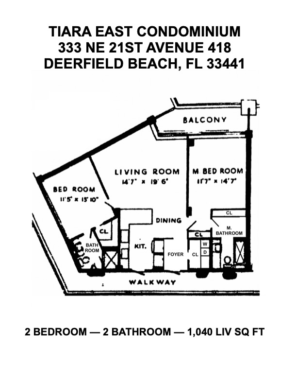 2 bedroom Condominium at 333 NE 21st Avenue #418, Tiara East Condo, Deerfield Beach — photo 2
