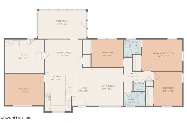 3 bedroom Single Family Residence at 3668 Marianna Road, Replat Of San Jose, Jacksonville — photo 2