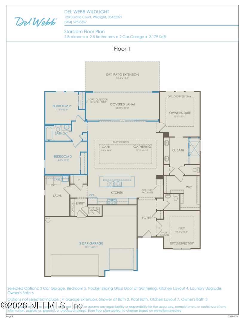 3 bedroom Single Family Residence at 613 Witty Banter Court, Del Webb Wildlight, Yulee — photo 3