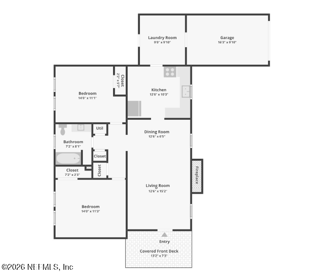 2 bedroom Single Family Residence at 336 W South Street, Pearces Replat, Starke — photo 2