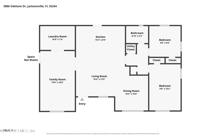 2 bedroom Single Family Residence at 5886 Oaklane Drive, Forrest Brook, Jacksonville — photo 2