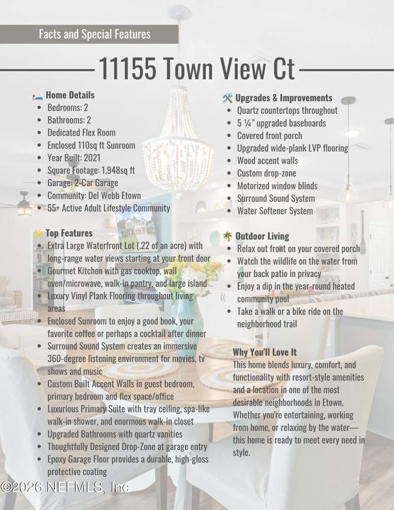 2 bedroom Single Family Residence at 11155 Town View Court, Del Webb Etown, Jacksonville — photo 4
