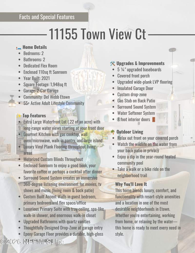 2 bedroom Single Family Residence at 11155 Town View Court, Del Webb Etown, Jacksonville — photo 4