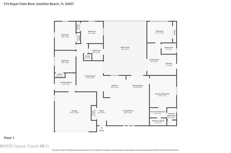 5 bedroom Single Family Residence at 515 Royal Palm Boulevard, Cresthaven Satellite Beach Unit 1, Satellite Beach — photo 4