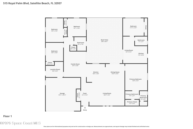 5 bedroom Single Family Residence at 515 Royal Palm Boulevard, Cresthaven Satellite Beach Unit 1, Satellite Beach — photo 2