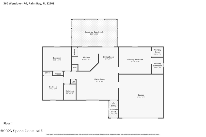 3 bedroom Single Family Residence at 360 Wendover Road, Port Malabar Unit 20, Palm Bay — photo 2