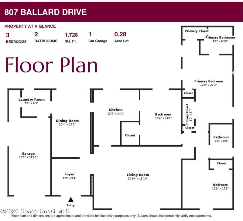 3 bedroom Single Family Residence at 807 Ballard Drive, Loveridge Heights Subd, Melbourne — photo 2