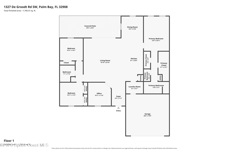 3 bedroom Single Family Residence at 1327 De Groodt Road, Port Malabar Unit 32, Palm Bay — photo 2