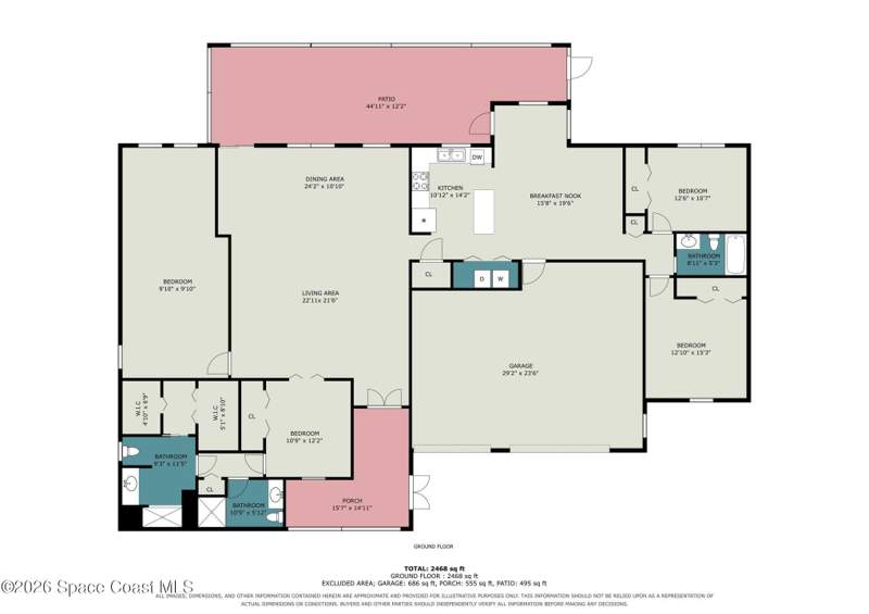 4 bedroom Single Family Residence at 1360 Pilgrim Avenue, Indian River Colony Club Pud Phase 1 Unit 2, Melbourne — photo 3