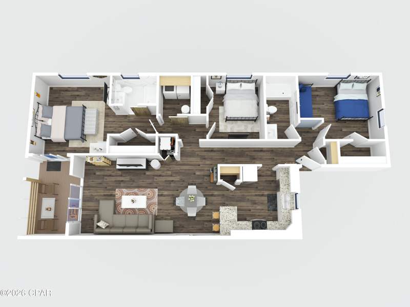 3 bedroom Attached at 1011 W 11th Court, Caroline Add Unit 2, Panama City — photo 2
