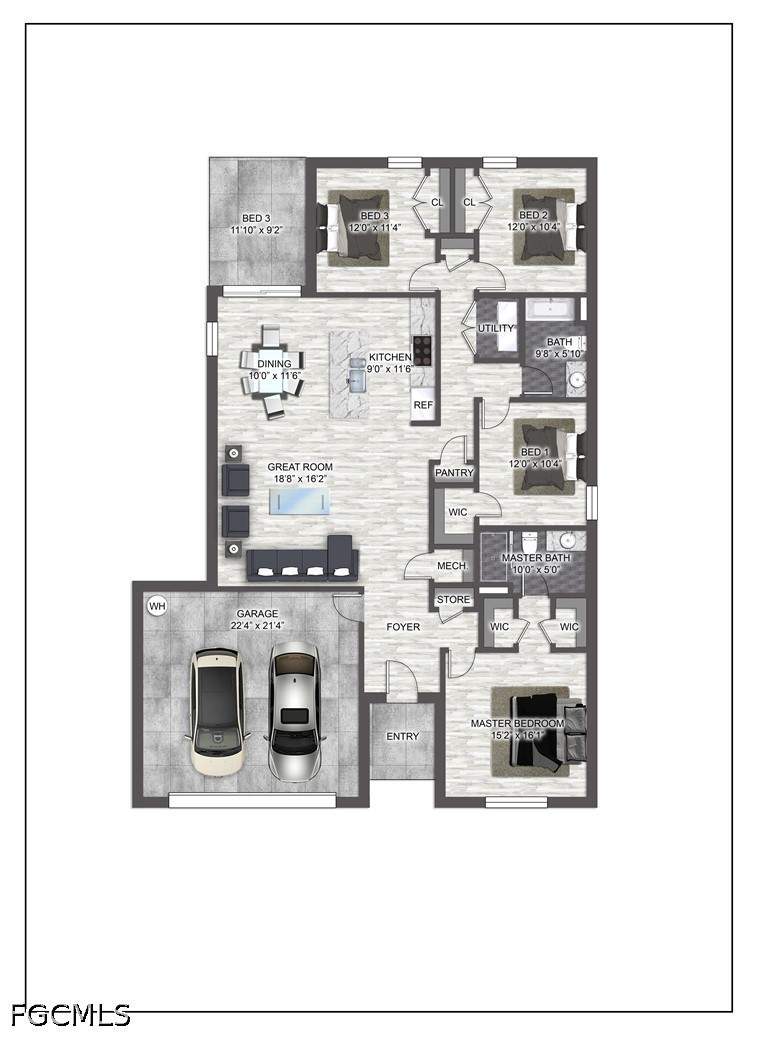 4 bedroom SingleFamilyResidence at 545 Oakshire Ln, Greenbriar, Lehigh Acres — photo 3