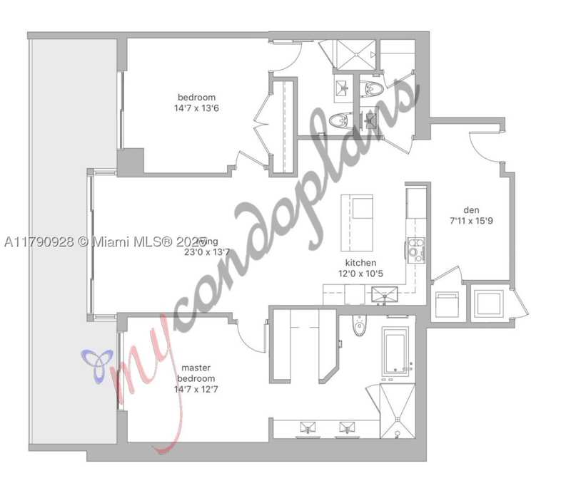 2 bedroom Condominium at 88 SW 7th St 810, Rise Condo, Miami — photo 1