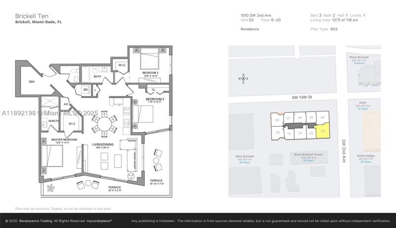 3 bedroom Condominium at 1010 SW 2nd Ave 603, Brickell Ten Condo, Miami — photo 2