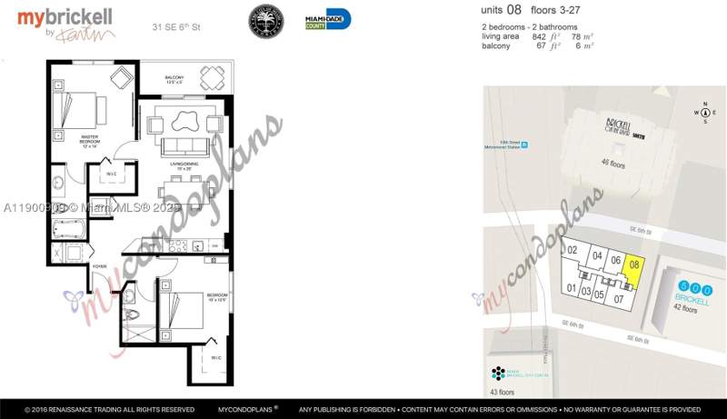 2 bedroom Condominium at 31 SE 6th St 2508, Mybrickell Condo, Miami — photo 4