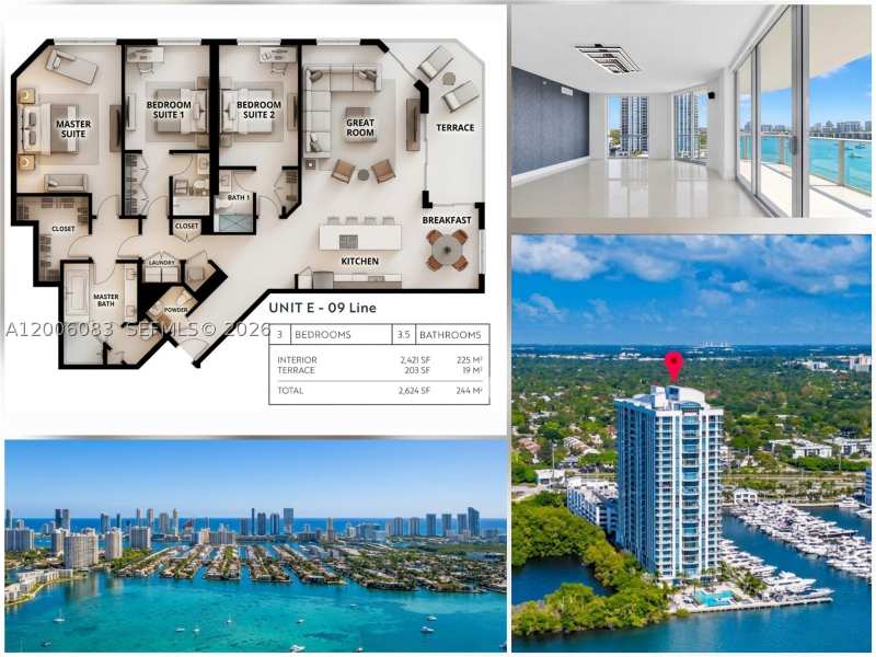 3 bedroom Condominium at 17111 Biscayne Blvd 909, Marina Palms Residences S, North Miami Beach — photo 1
