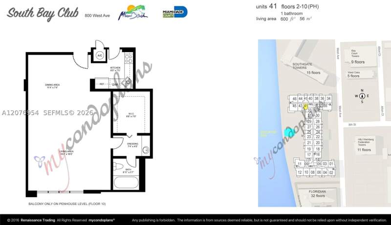 0 bedroom Condominium at 800 West Ave 741, South Bay Club Condo, Miami Beach — photo 2