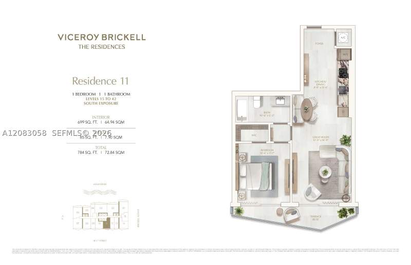 1 bedroom Condominium at 77 SE 5th 1611, Viceroy Brickell, Miami — photo 3