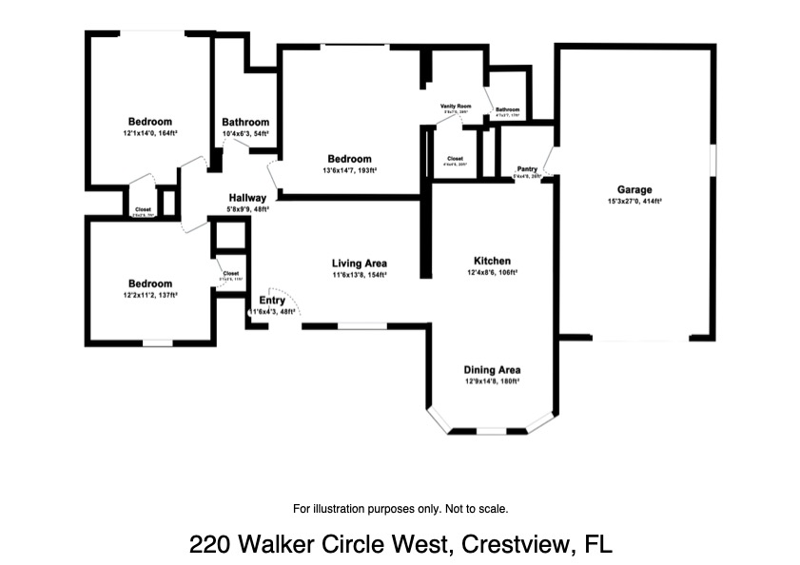 3 bedroom Detached Single Family at 220 W Walker Circle, Shoal Wood Estates 1st Ph 3, Crestview — photo 2
