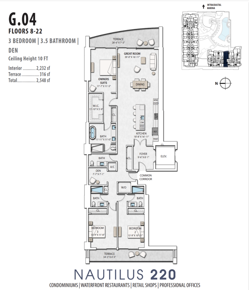 3 bedroom Condominium at 220 Lake Shore Drive #1508, Nautilus 220 Condo, Lake Park — photo 2