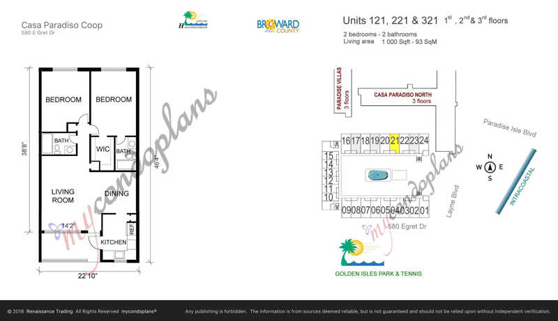 2 bedroom Stock Cooperative at 580 Egret Drive #121, Casa Paradiso Co-Op, Hallandale Beach — photo 3