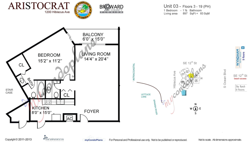 1 bedroom Condominium at 1200 Hibiscus Avenue #Ph3, Aristocrat Ocean And, Pompano Beach — photo 2