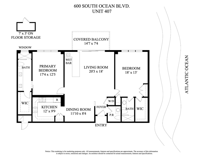 2 bedroom Condominium at 600 S Ocean Boulevard #407, Sabal Shores Apts Condo, Boca Raton — photo 2